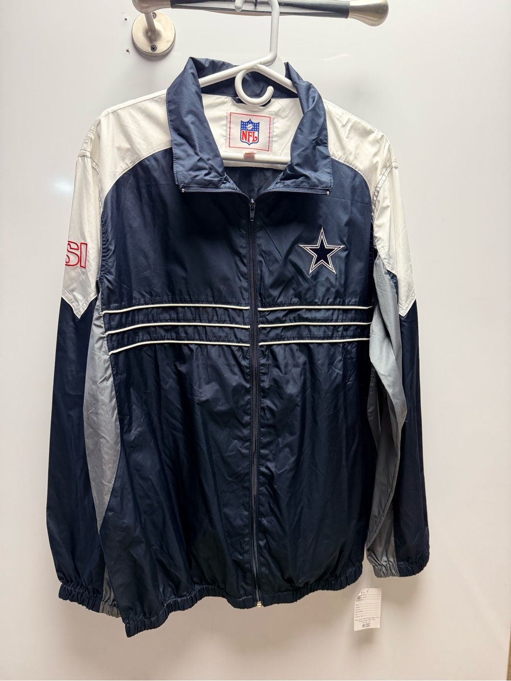 NFL Dallas Cowboys Navy and White Windbreaker Jacket